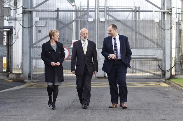 Minister of Justice pictured at Maghaberry Prison with Director General Sue McAllister and Governor Phil Wragg